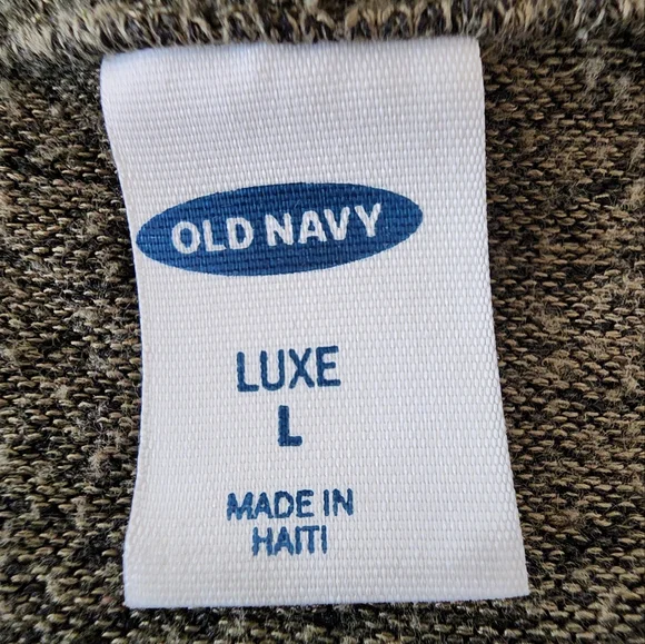 Old Navy top. Large. Green and black heathered knit. Long sleeved. - Picture 6 of 8